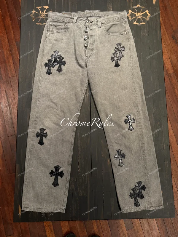 Black Crocodile Patch Grey Levi’s — image 1