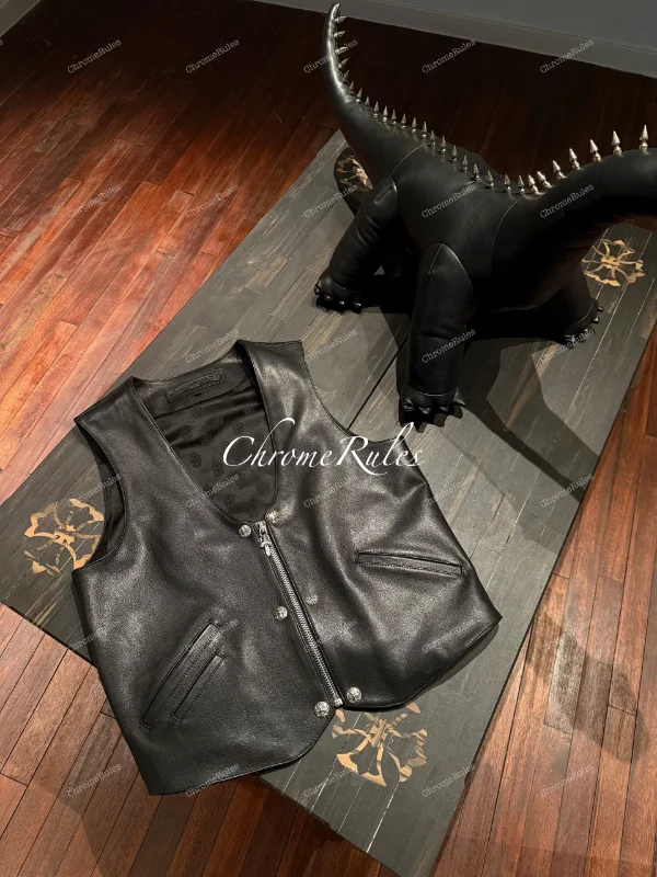 Black Leather Vest — image 1
