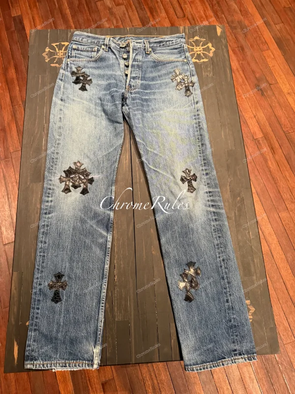 Black Crocodile Patch Blue Levi’s — image 1