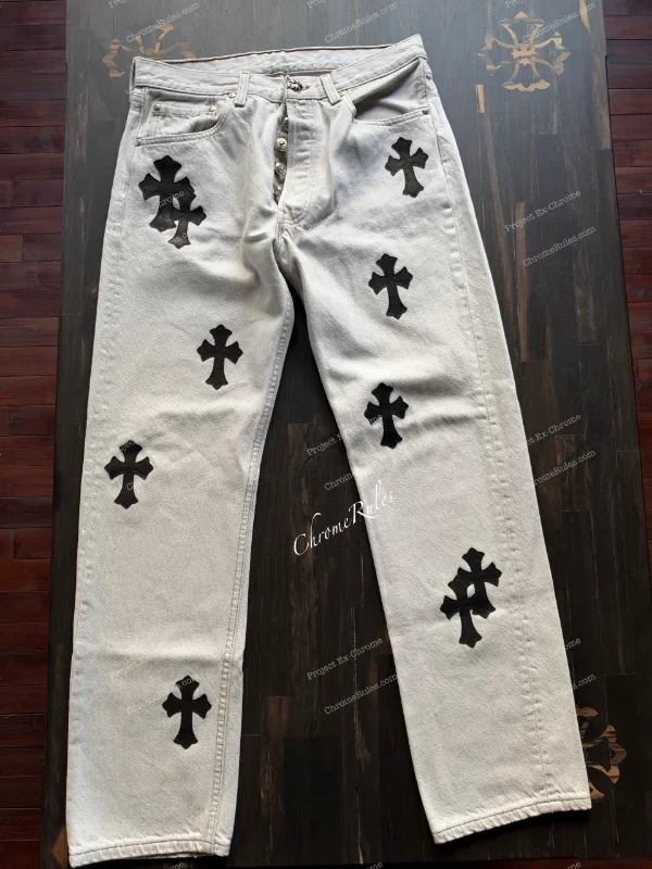 White Grey Patch Levi’s 501 — image 1