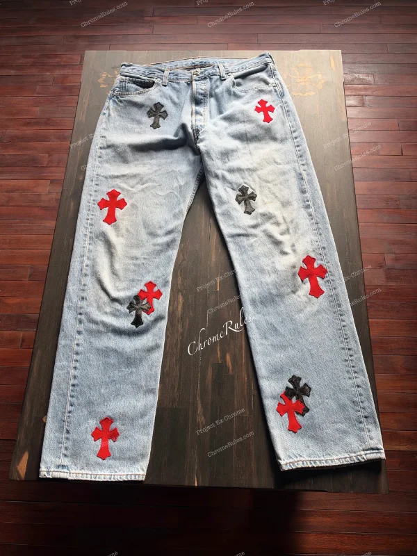 Red Suede w Black Pony Levi’s 501 — image 1