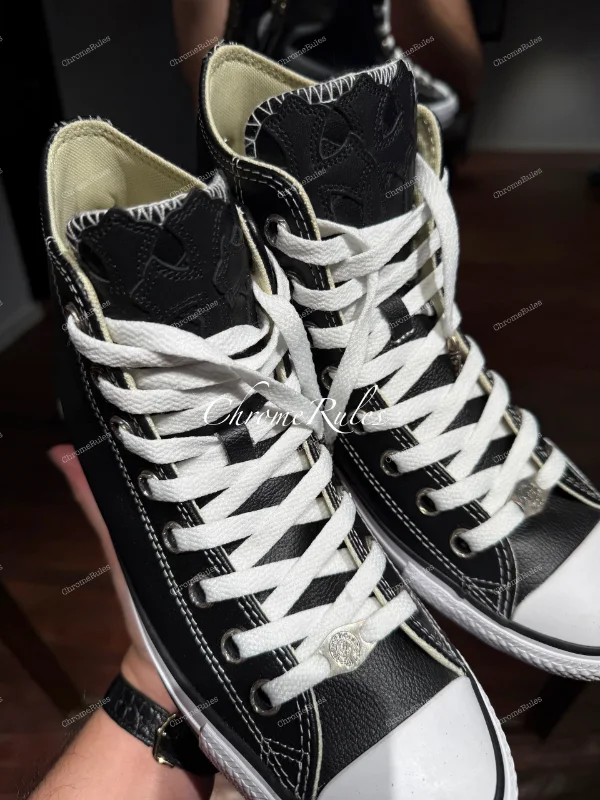 Black Triple Patch Leather High top — image 1
