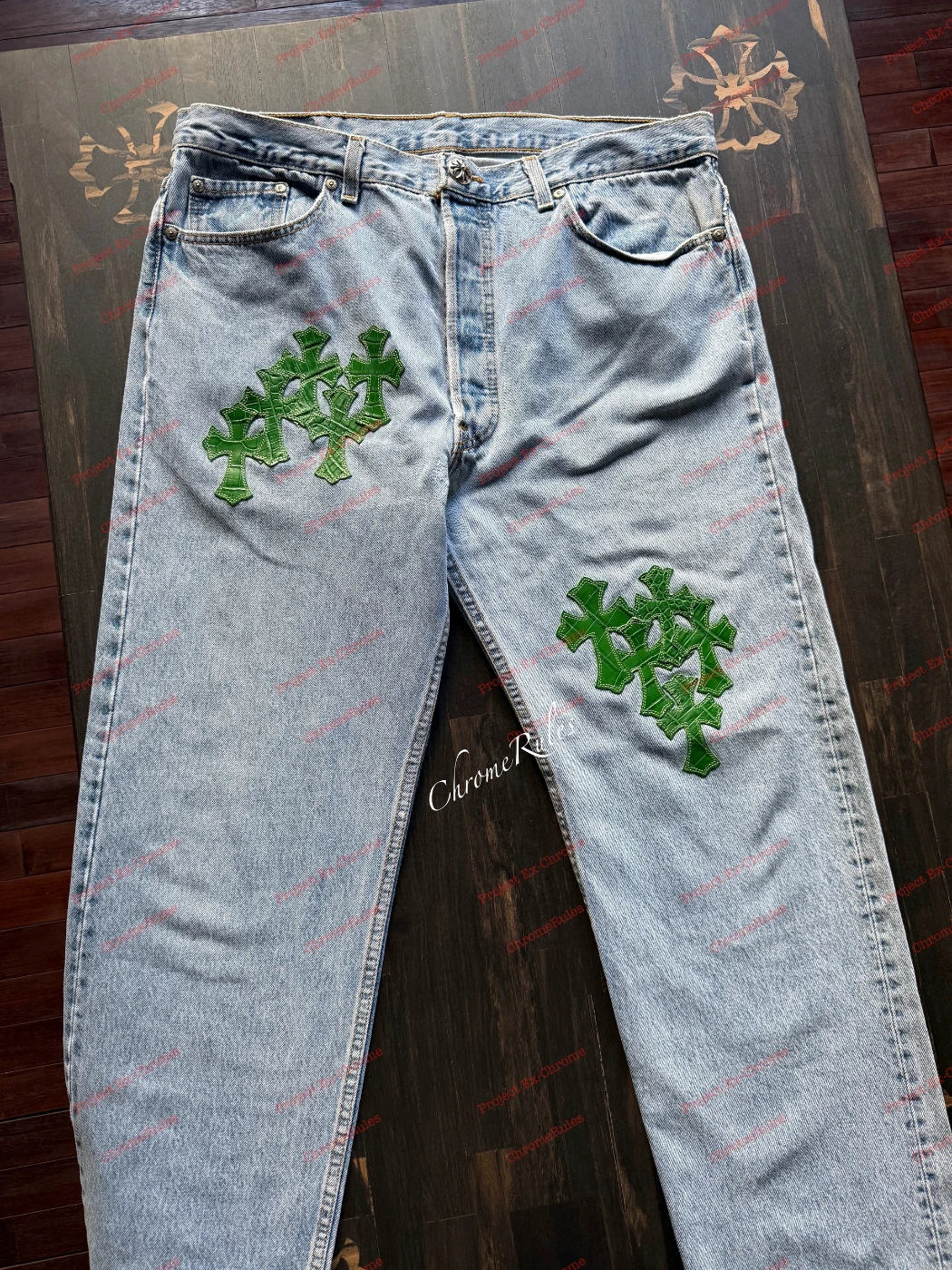 Green Crocodile Patch Levi’s 501 — 圖片 1