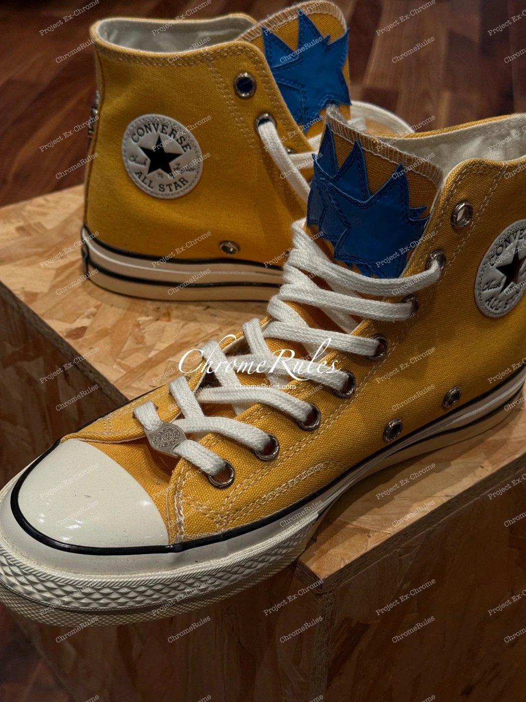 Triple Blue Star Patch Converse — image 1