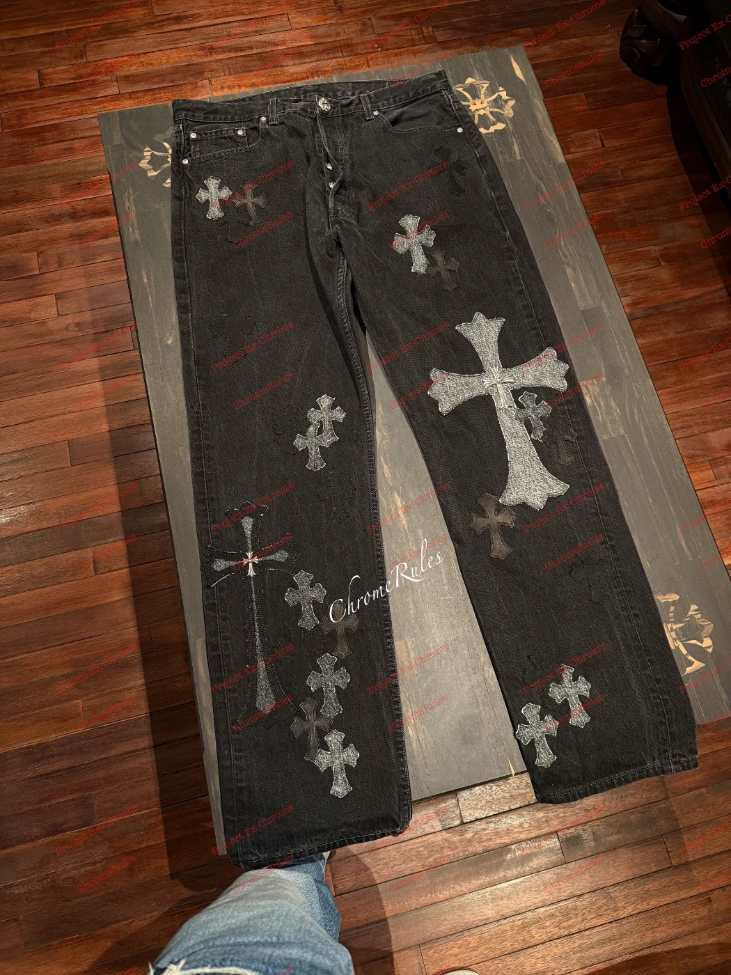 Black OverPatched Levi’s 501 — image 1