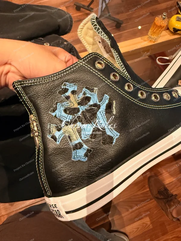 St. Barth Blue Leopard Black Patch Converse — image 1