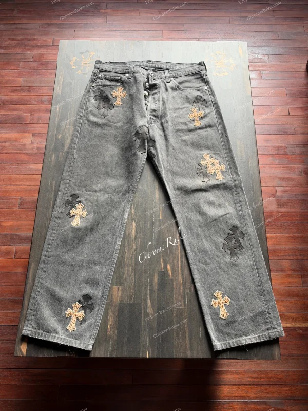 Black n Leopard Patch Levi’s 501 — image 1