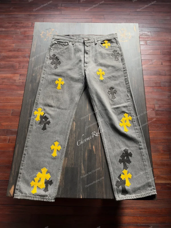 Black n Yellow Lamb Patch Levi’s 501 — image 1