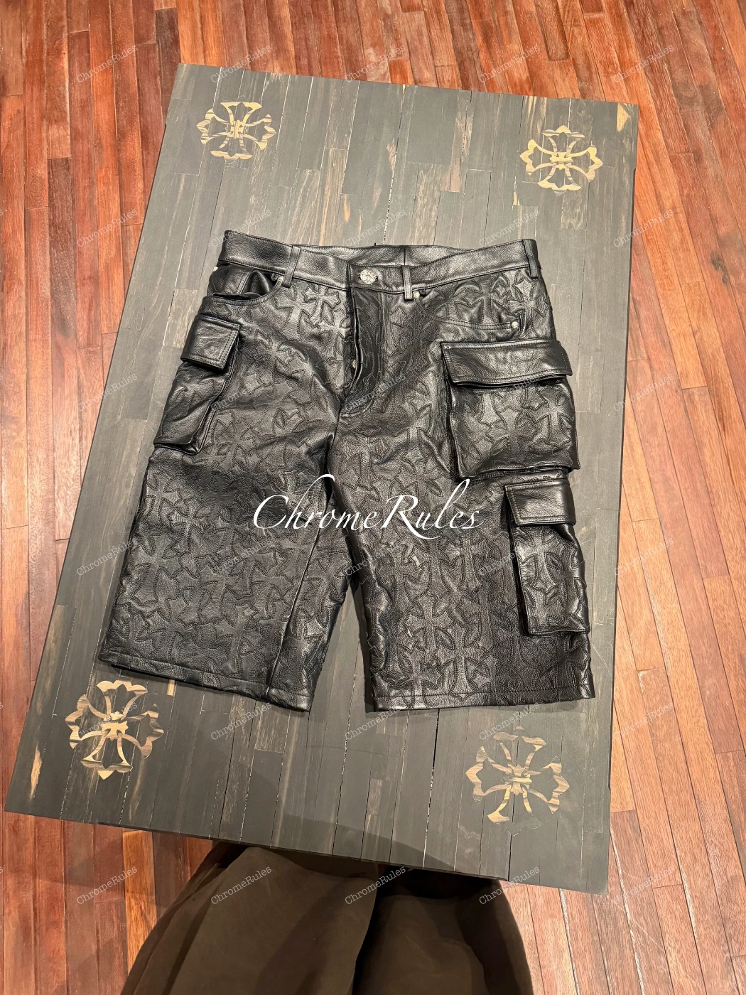 Full Patch Leather Shorts — image 1